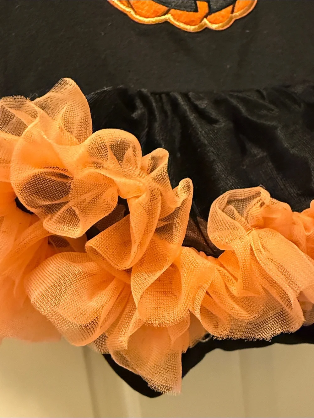 Black and Orange Pumpkin Tutu Baby Costume Bodysuit